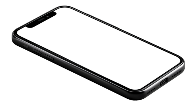 Sleek smartphone design, modern minimalist style, useful for communication and productivity, ideal for tech-focused content. Isolated on white background or PNG