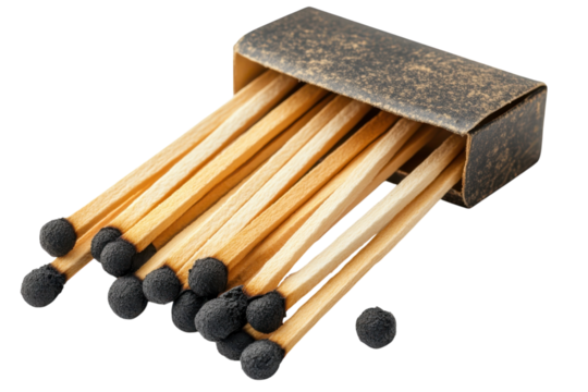 Matches in a box close up