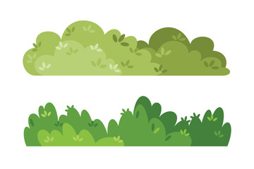 Obraz premium Cartoon Bushes and Shrubs Vector Set