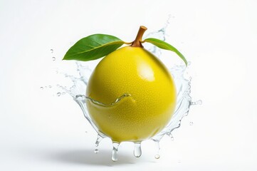 Fresh guava splash on white