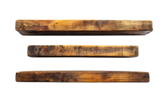 Three wooden planks aligned