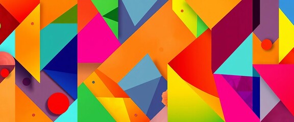 Vibrant geometric abstract shapes, bold compositions ,  shapes,  bright