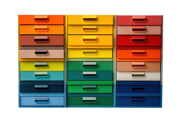 Colorful drawers organized