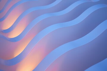 Softly illuminated wavy blue and purple architectural surface creating a calm and soothing abstract pattern