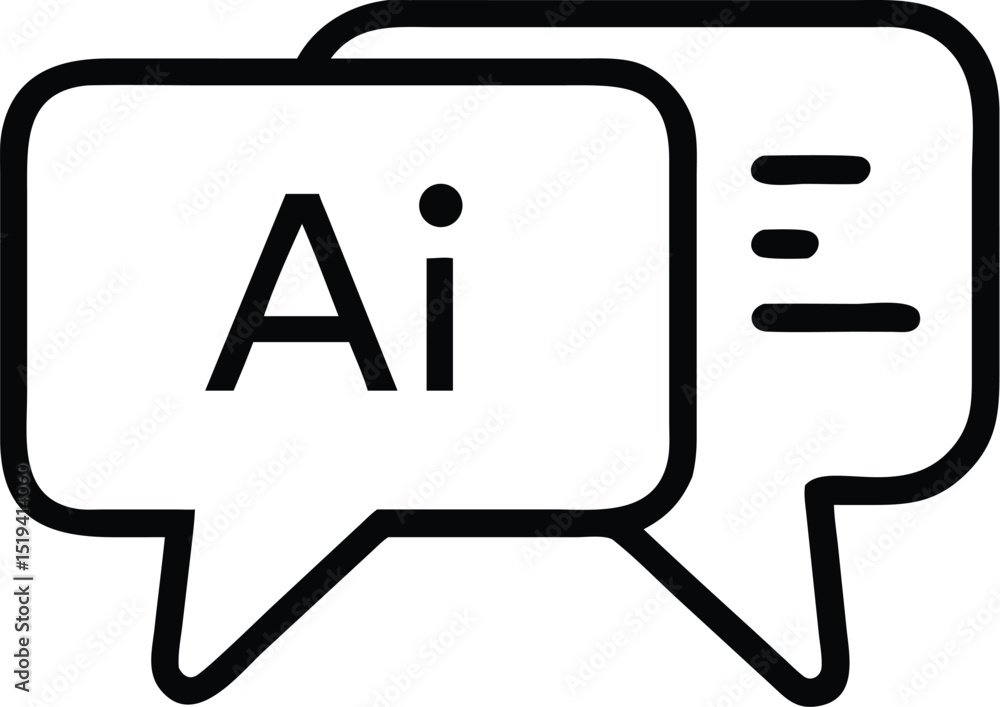 Poster ai chatbot conversation bubble vector illustration for artificial intelligence technology and suppor