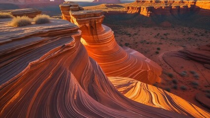 The Wave, Arizona - Stunning Sandstone Rock Formation with Unique Layers and Patterns in the Desert - 1