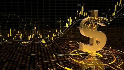 US Dollar Bullish Market, Candle-Stick-Chart. 3D illustration. © Alexander Limbach