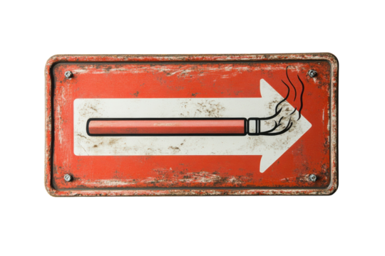 Smoking area arrow sign