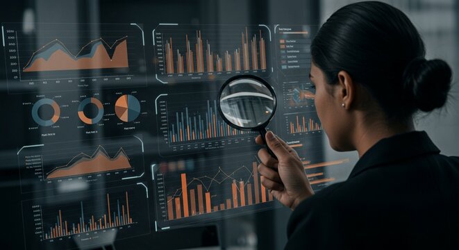  Market analysis and business strategy. Financial and statistical data dashboard