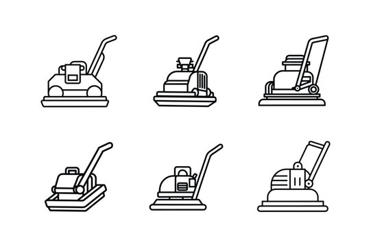 vibratory plate compactor icon line art vector illustration