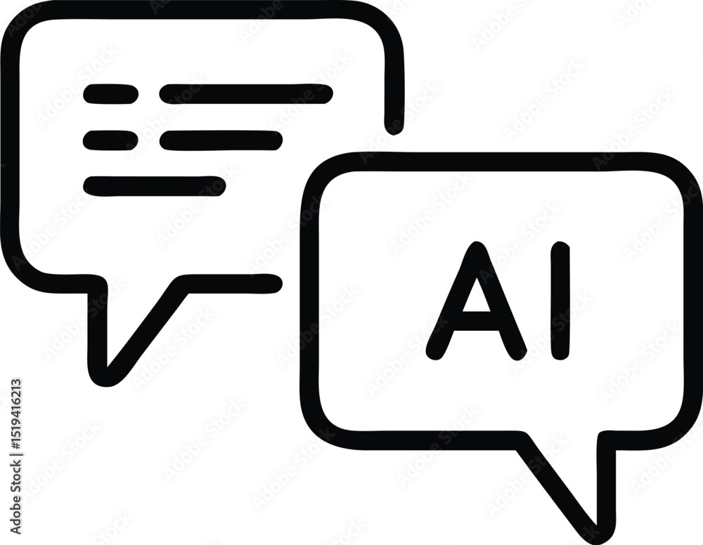 Poster ai chatbot conversation icon vector illustration for artificial intelligence technology concept desi