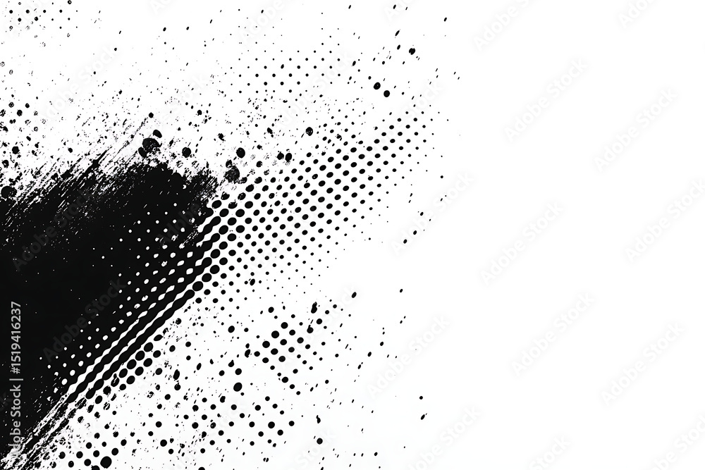 Poster black and white halftone texture background vector illustration. abstract half-tone diagonal pattern