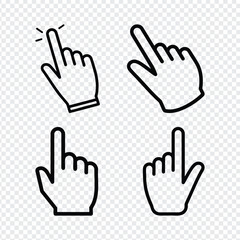 Hand cursor icons for digital interfaces