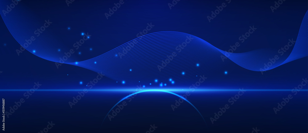 Wall mural wave technology graphic design background. vector illustration. vector abstract technology circuit l
