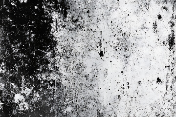 Black and white grunge texture background. Dust, scratches on old paper or metal surface vector illustration. Texture for design in graphic design, poster art, banner, packaging.