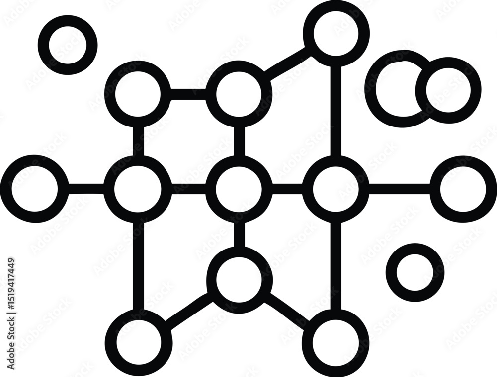 Poster vector network connection icon design for technology and science concepts and backgrounds