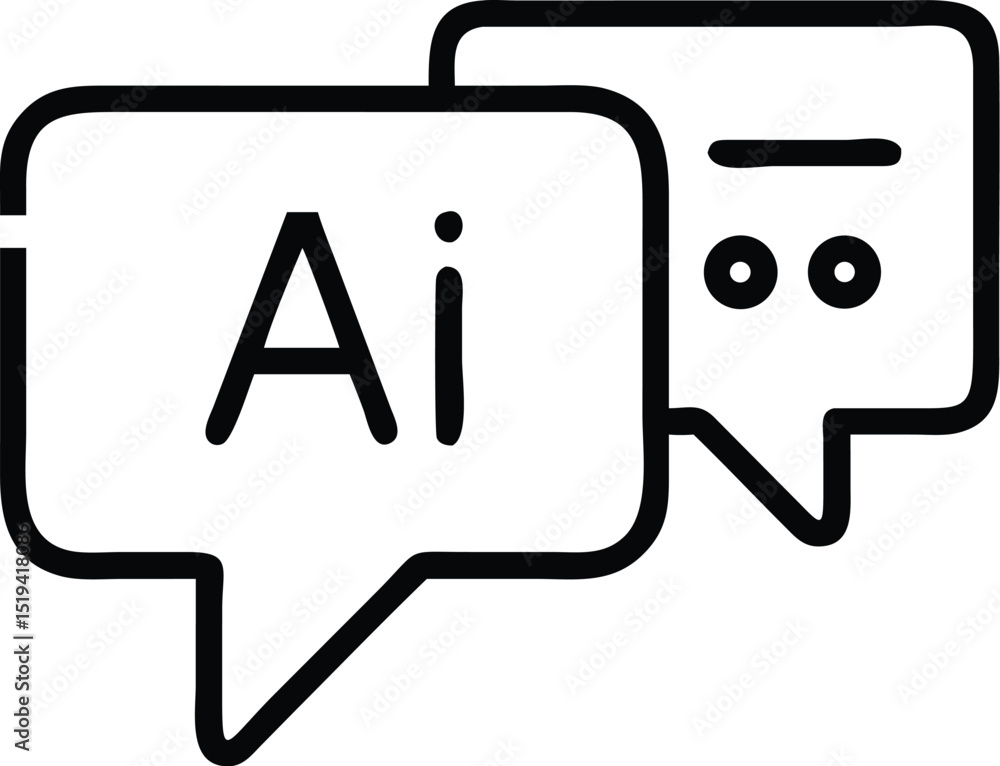 Poster ai chatbot conversation icon vector illustration concept for digital assistant and machine learning 