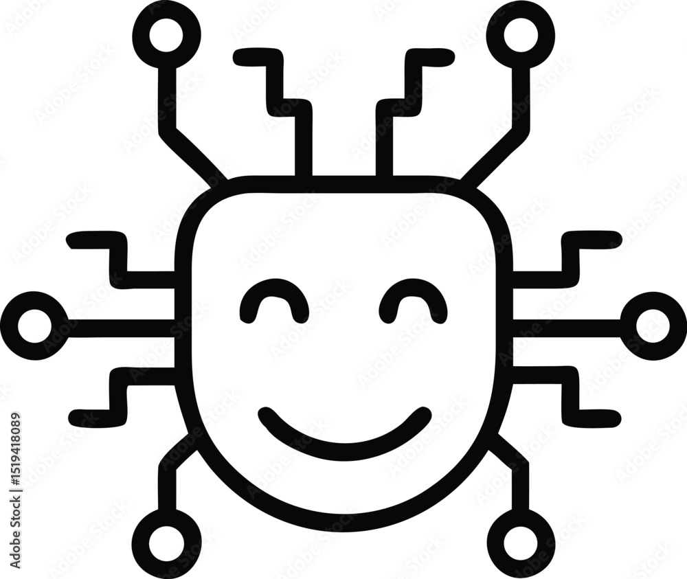 Aufkleber download ai robot face vector icon for artificial intelligence and machine learning projects now fre