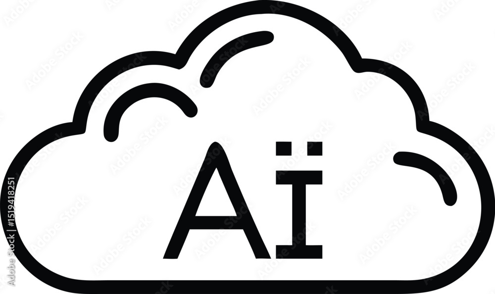 Poster ai cloud computing artificial intelligence machine learning neural network innovation concept icon