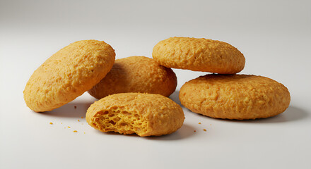 Obraz premium Golden Delectable Biscuits: A Close-Up of Crunchy, Sweet Treats