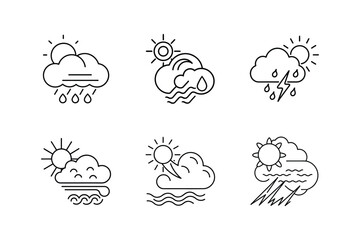 weather conditions icon line art vector illustration