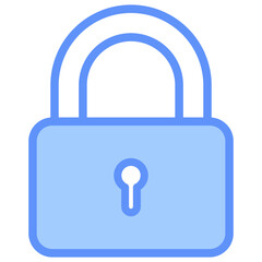 Padlock Icon Outline Blue