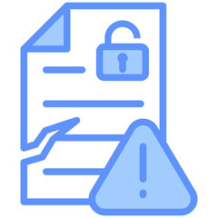 Data Breach Icon Outline Blue