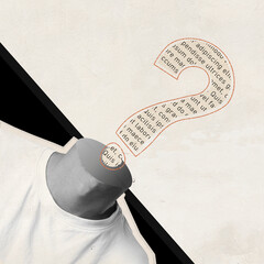 Conceptual representation of curiosity and questioning in modern art style with abstract elements