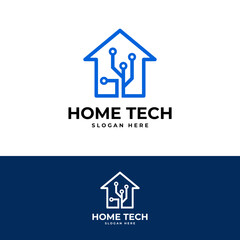 home tech logo design abstract