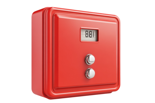 Red box with display panel