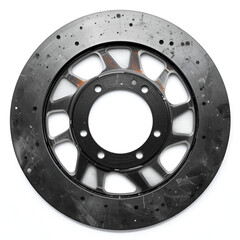 Obraz premium Automotive disc brake rotor component on white background