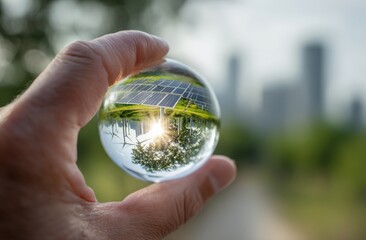 Renewable energy in hand concept environmental solution