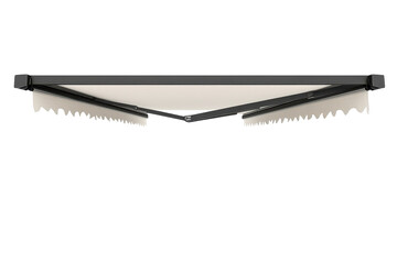 A folding awning overhead