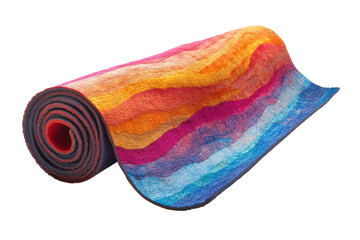 Rolled colorful yoga mat
