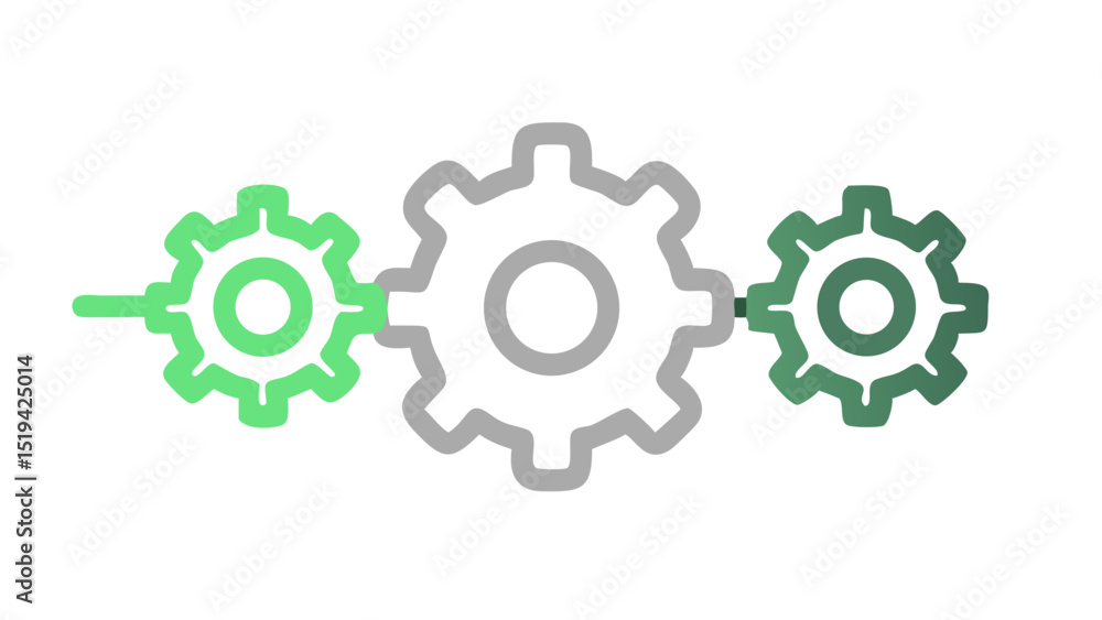 Poster gears symbolizing teamwork and collaboration in a creative design process