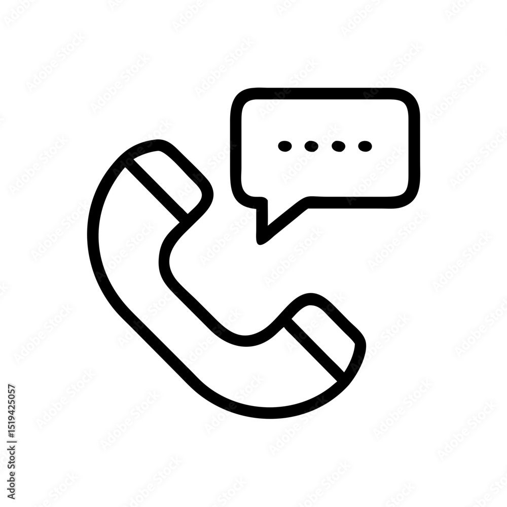 Aufkleber phone icon with speech bubble representing communication and conversation in a digital format