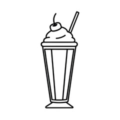 Classic American Diner Milkshake with Whipped Cream