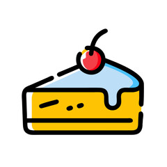 Delicious slice of cake with cherry on top ready for dessert lovers at a cheerful gathering