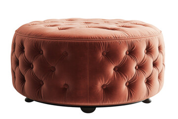 A velvet tufted ottoman seat