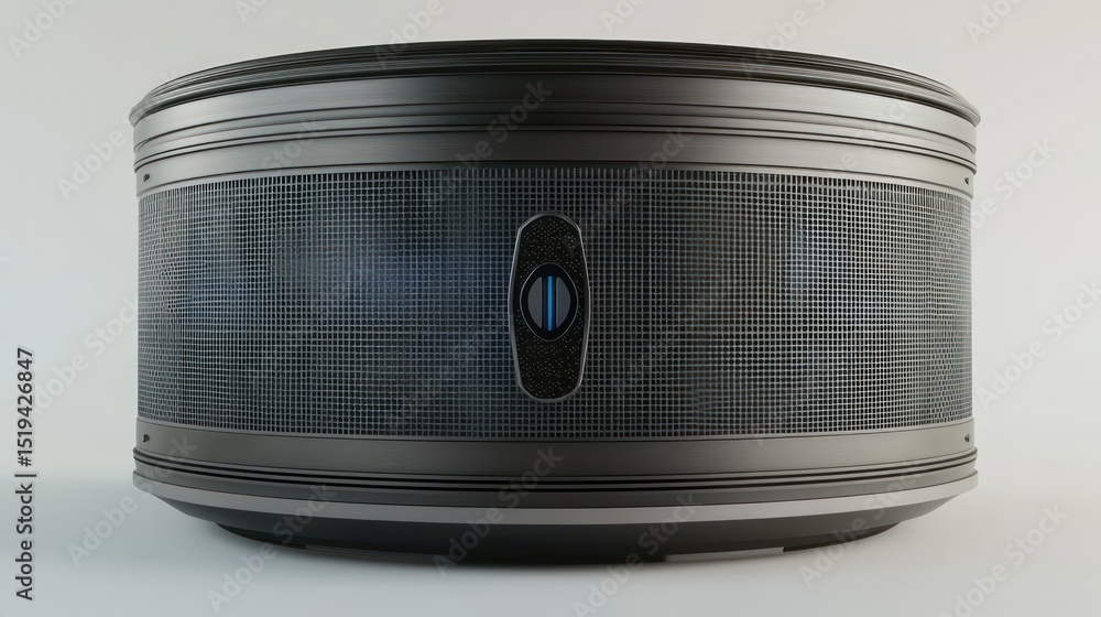 Aufkleber gray cylindrical object with mesh face and center button