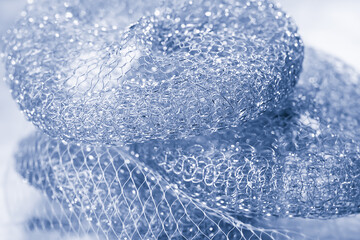 Abstract texture. Blue metallic abstract. Twisted metal wire