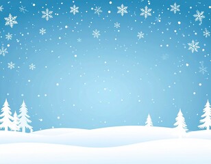 falling snow in quiet peaceful winter forest