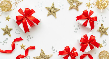 christmas stars gits boxs background with red bow christmas background