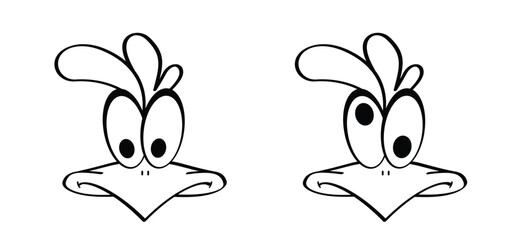A cute cartoon chicken. A cute cartoon chicken. Crazy chicken face mascot. Comic rooster characterRooster character