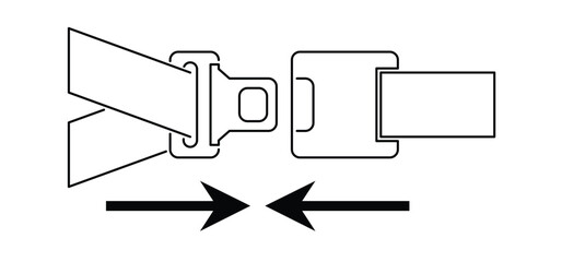 Click it. Safety belt or seat belt icon. Car seat, plane or passenger belt for vehicle. Traffic, drive safe sign. lifesaver, seatbelt. prevention concept. 