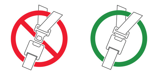 Safety belt or seat belt icon. Car seat, plane or passenger belt for vehicle. Traffic, drive safe sign. lifesaver, seatbelt. prevention concept.