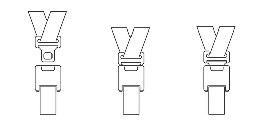 Click it. Safety belt or seat belt icon. Car seat, plane or passenger belt for vehicle. Traffic, drive safe sign. lifesaver, seatbelt. prevention concept. Fasten your seat belt.