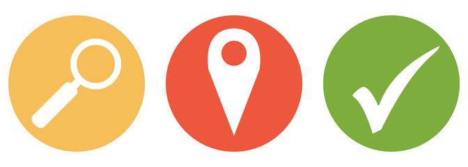 Adresse oder Position suchen und finden - Button Banner