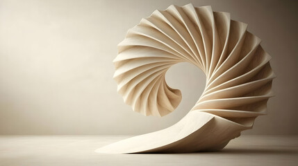 Obraz premium Cream Spiral Abstract Sculpture Design