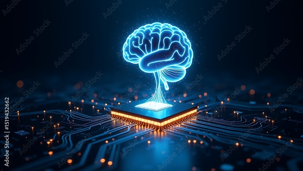 Wall mural artificial intelligence brain ai neural network technology concept